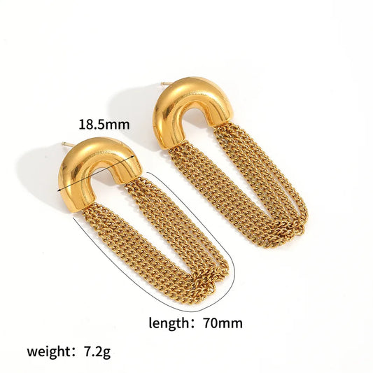1 Pair IG Style Geometric 304 Stainless Steel 18K Gold Plated Butterfly Backs Earrings