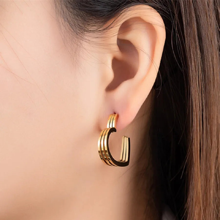 1 Pair Elegant Vintage Style Lady Heart Shape 304 Stainless Steel Zircon 18K Gold Plated Ear Studs