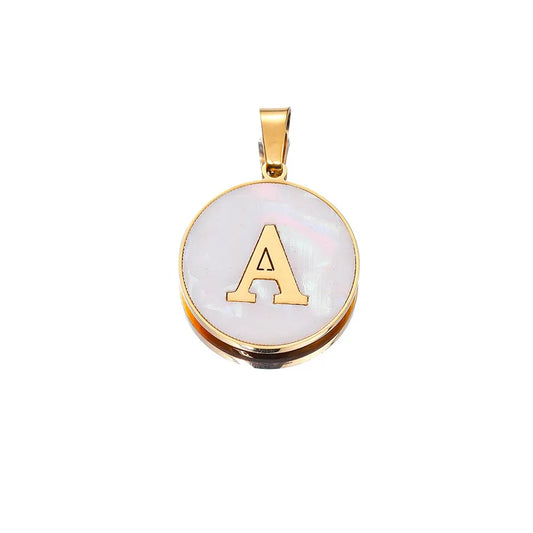 1 Piece 22mm Hole 4~4.9mm 304 Stainless Steel Fritillary Letter Pendant Jewelry Accessories