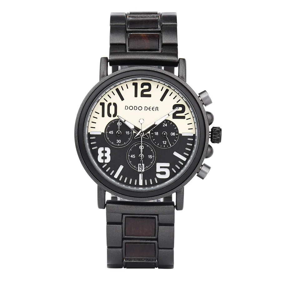 Business Color Block Double Side Snaps Electronic Men's Watches