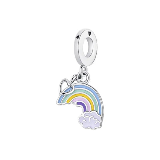 1 Piece 24*13mm 925 Sterling Silver Clouds Rainbow Polished Pendant Jewelry Accessories