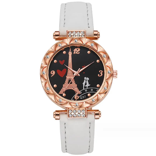 Casual Tower Heart Shape Buckle Quartz Watch Women's Watches