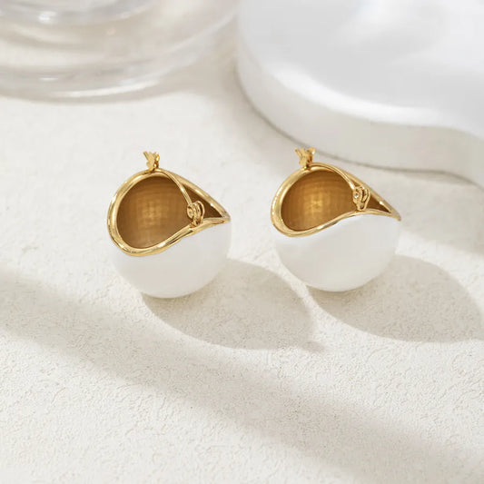 1 Pair Beach Sweet Semicircle 304 Stainless Steel Earrings