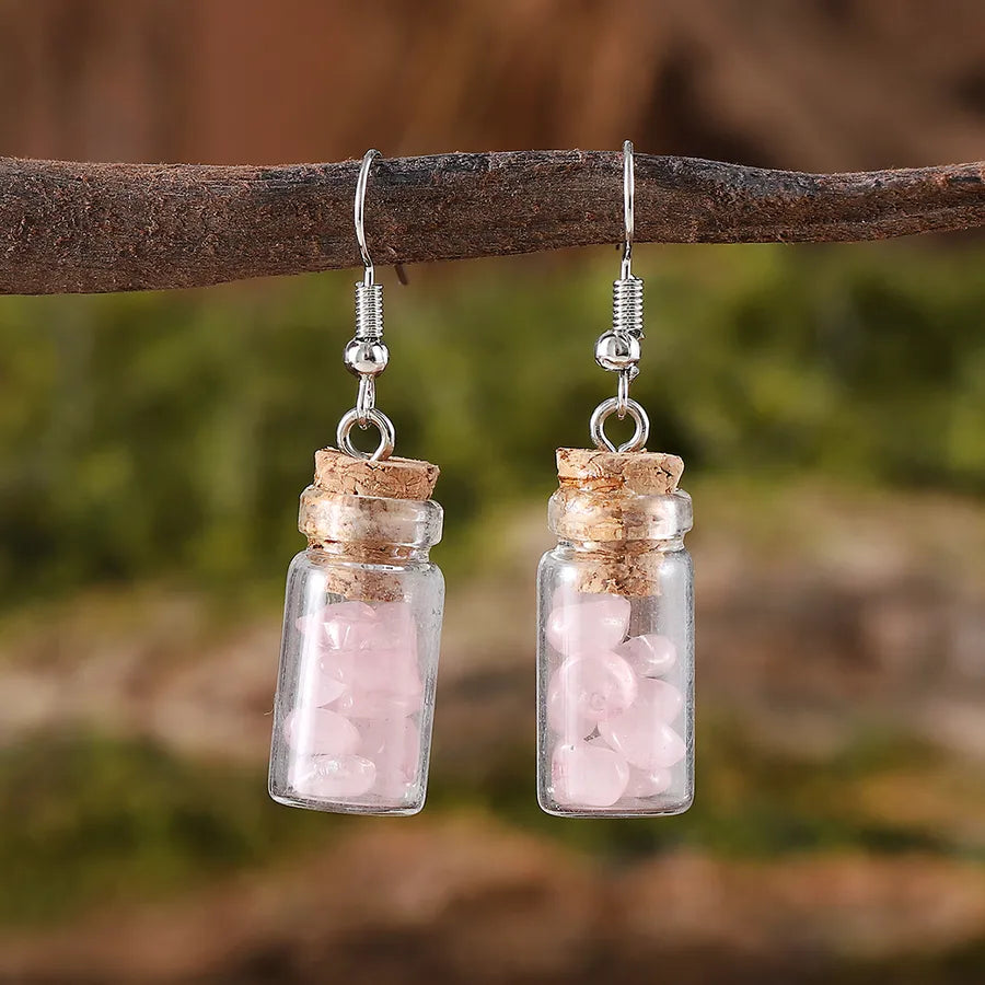 1 Pair Retro Drift bottle natural stone Drop Earrings
