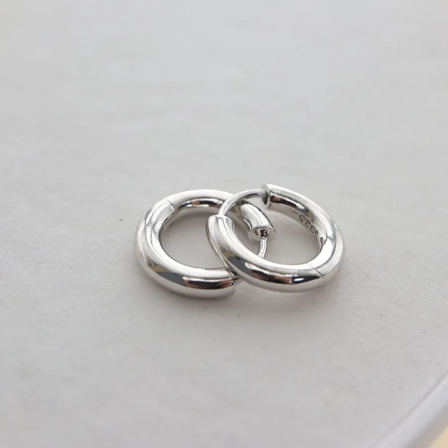 1 Pair Simple Style Commute Geometric 925 Sterling Silver Earrings