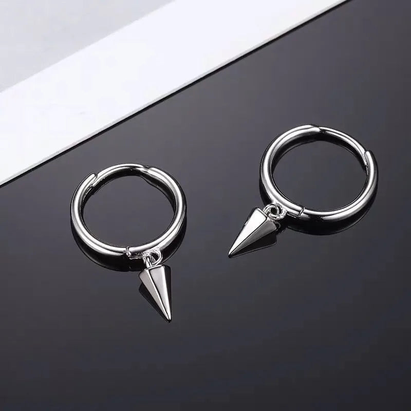 1 pair hip-hop geometric plating copper earrings