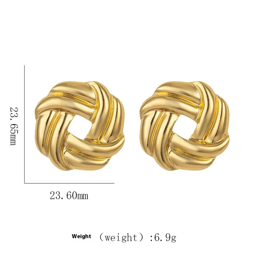 1 Pair Elegant Modern Style Geometric Plating Titanium Steel Ear Studs