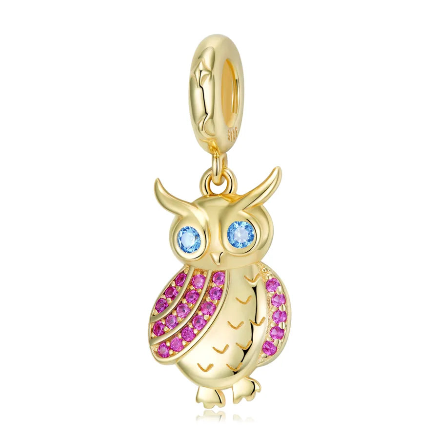 1 Piece 925 Sterling Silver Zircon Owl Jewelry Accessories