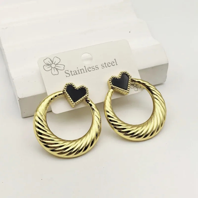 1 Pair Vintage Style Modern Style Heart Shape Twist 304 Stainless Steel Butterfly Backs Ear Studs