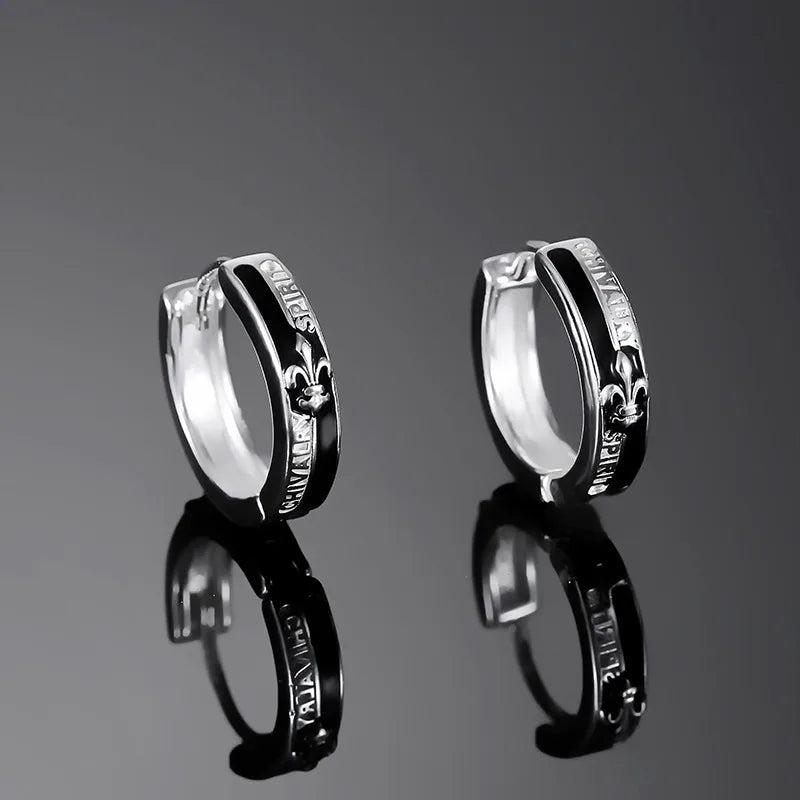 1 pair hip-hop geometric plating copper earrings