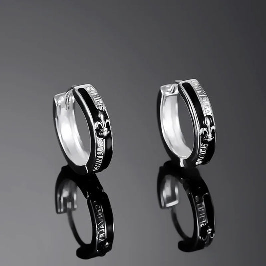 1 pair hip-hop geometric plating copper earrings