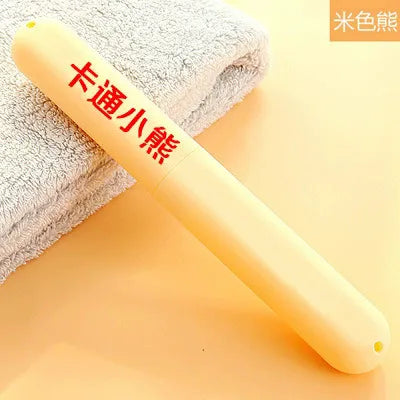 Candy color toothbrush box portable wash scrub toothbrush storage box for business trip wheat straw toothbrush box