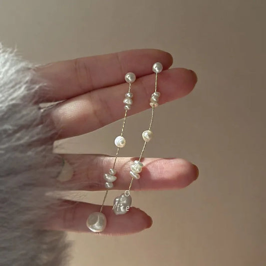 1 Pair Freshwater Pearl Freshwater Pearl Water Droplets Drop Earrings