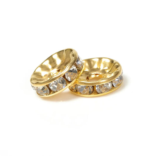 Cross-Border 100 Beaded Rhinestone Spacer Beads 4-10mm round Diamond Spacer Sequin Diy Bracelet Ornament Accessories