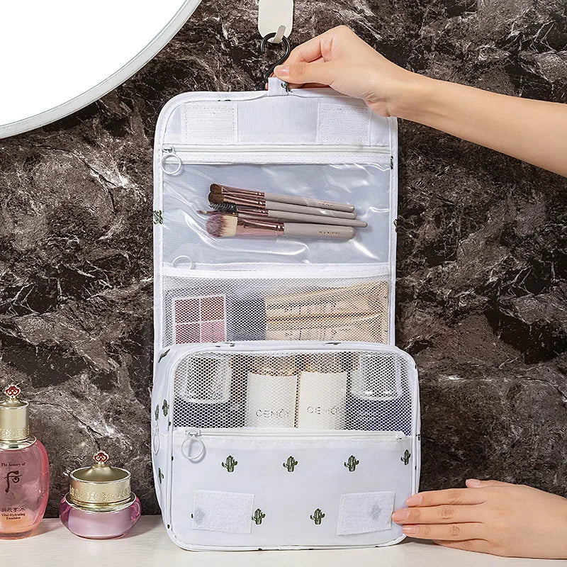 casual solid color oxford cloth toiletry bag