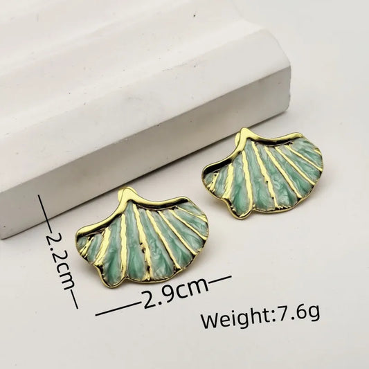 1 Pair Cute Vintage Style Beach Ginkgo Leaf 304 Stainless Steel 18K Gold Plated Ear Studs