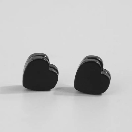 1 Pair Hip-Hop Red Heart 304 Stainless Steel Ear Cuffs