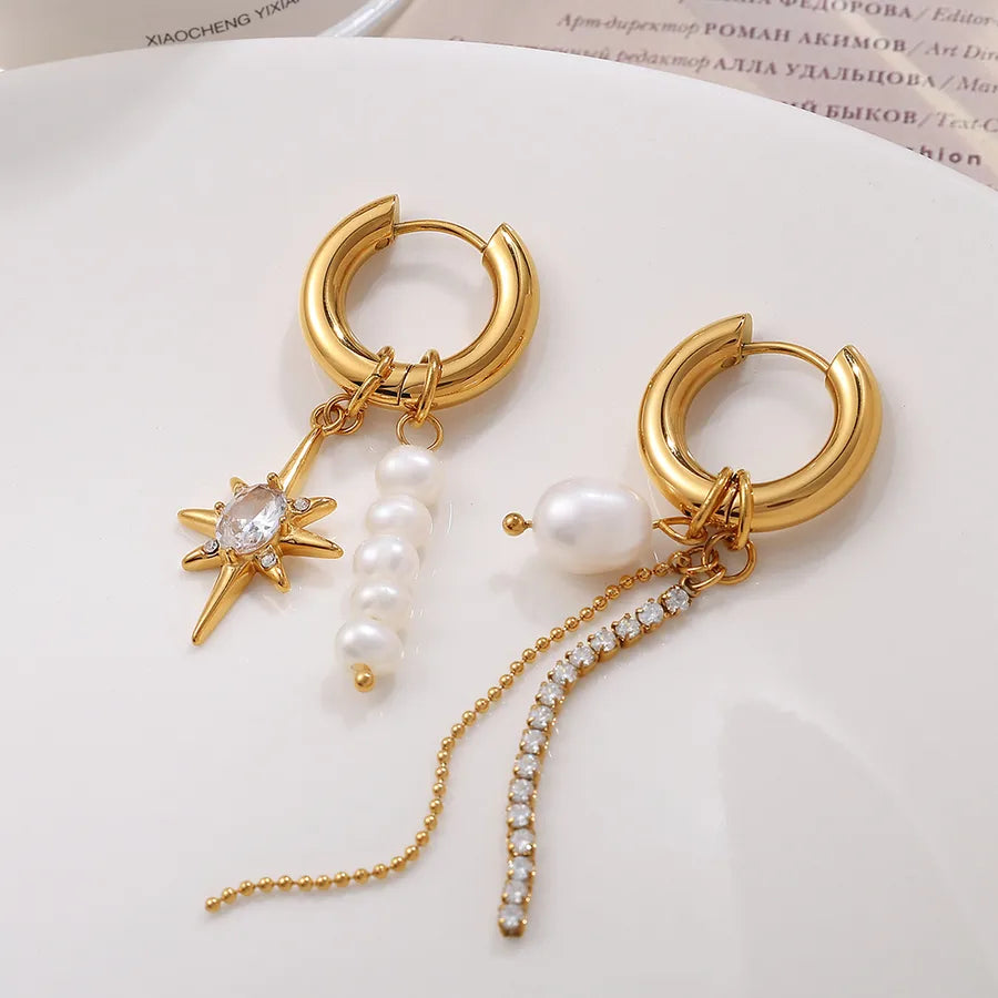 1 Pair Glam Business Luxurious Hexagram 304 Stainless Steel Earrings