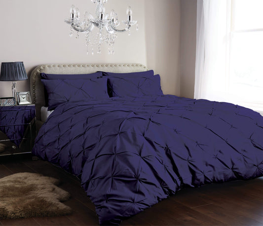 Pintuck Elegance Luxurious Cotton Rich Duvet Cover Set with Handmade Pinch Pleats Available in Single Double King and Super King Sizes OEKO-TEX Certified by OLIVIA ROCCO