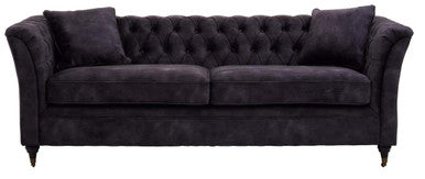 3 Seater Grey Velvet Sofa | Sabrina