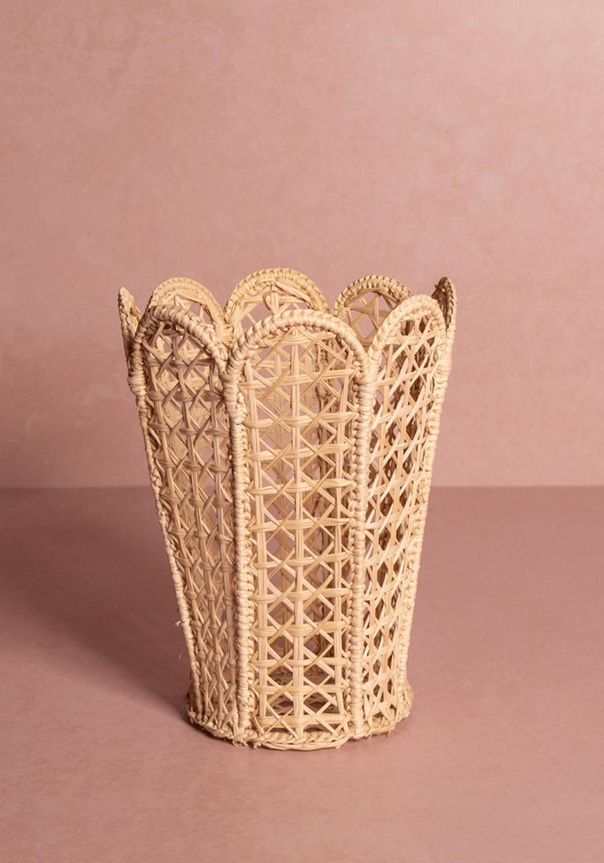Atlántico Iraca Scallop Vase, Natural - Set of 2