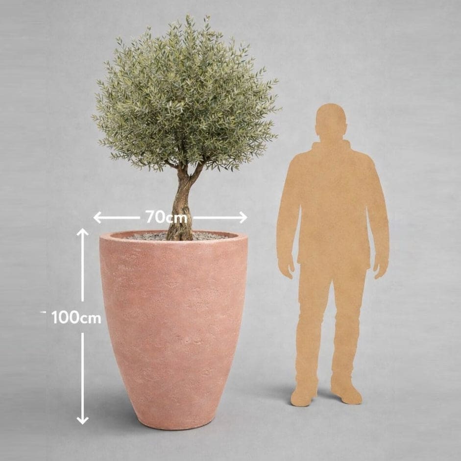 Vessara | Blushstone – 100cm XXL Concrete Vase Planter – 172L Tall Plant Pot