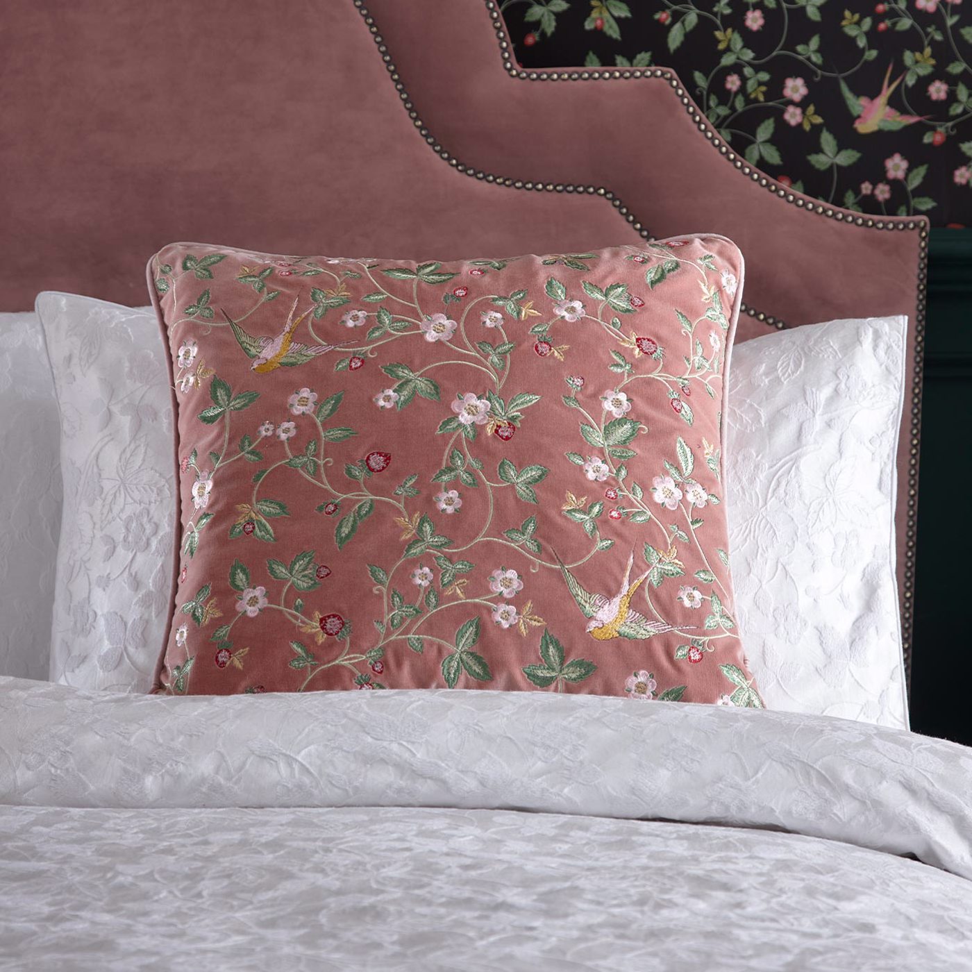 Wild Strawberry Blush Cushion 50x50cm