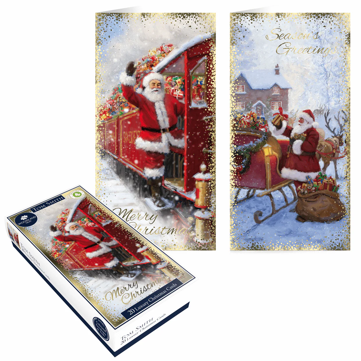 TOM SMITH 20in SLIM BOX CARDS - TRADITIONAL SANTA