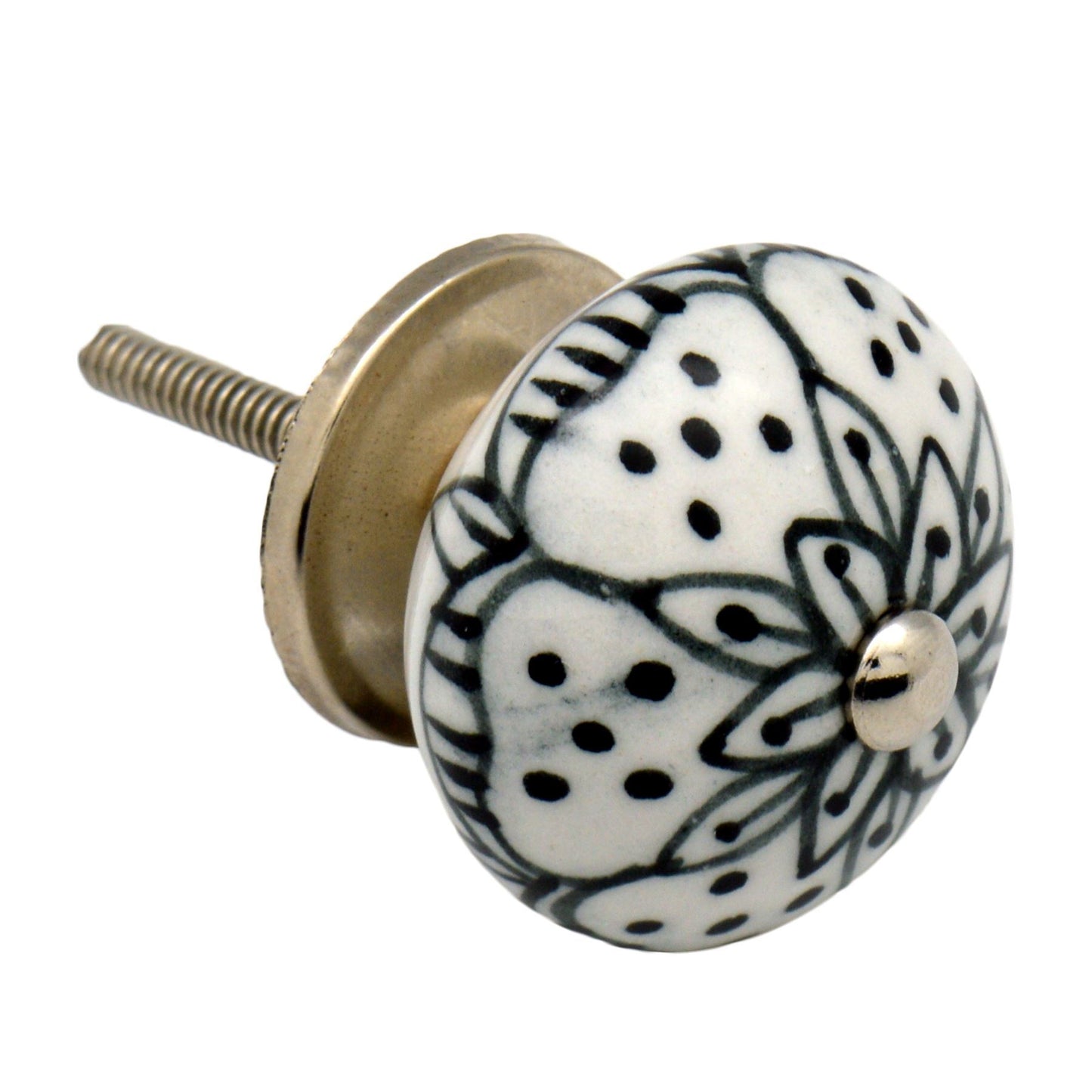 Round Geometric Ceramic Cabinet Knob