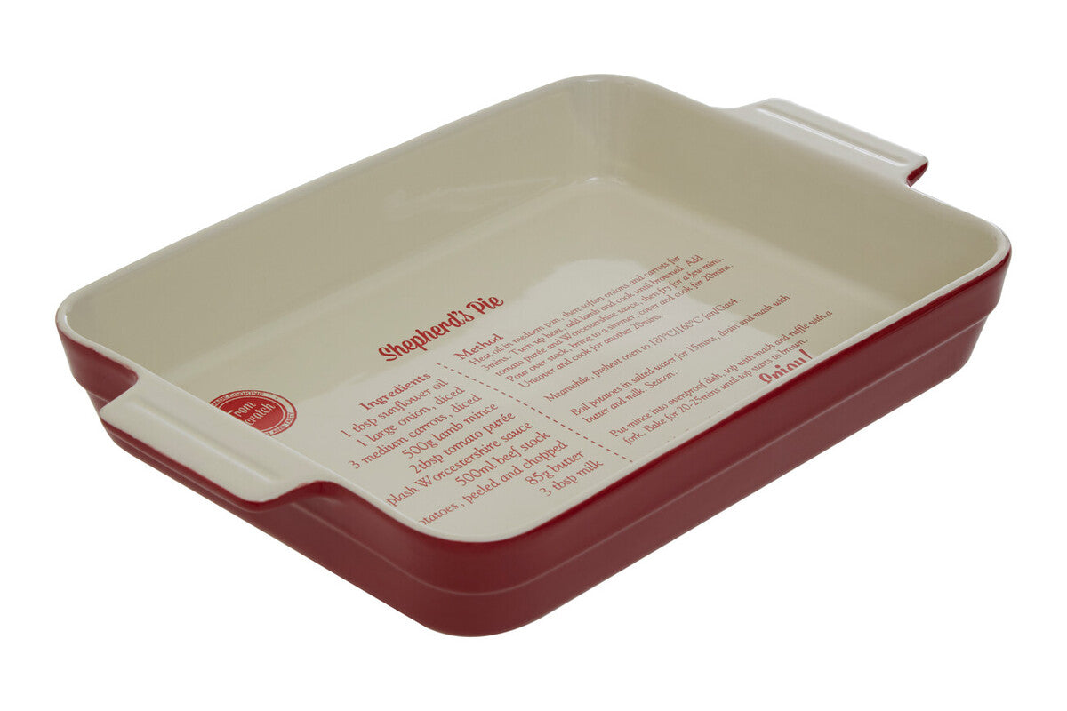 From Scratch Red Stoneware Rectangular Baking Dish