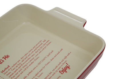 From Scratch Red Stoneware Rectangular Baking Dish
