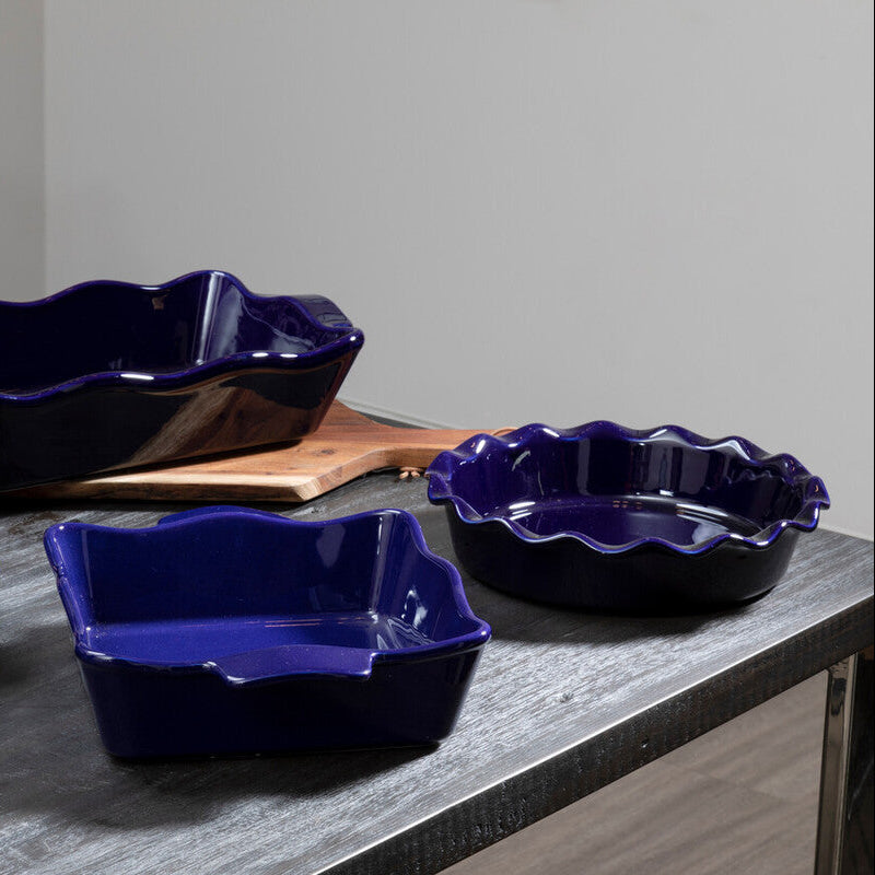 Modern Retro Round Dish With Curved Edges