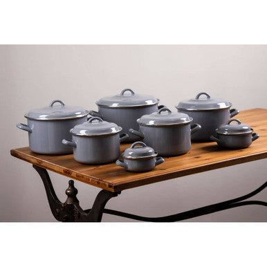 Porter Grey Enamel 10cm Mini Casserole Dish