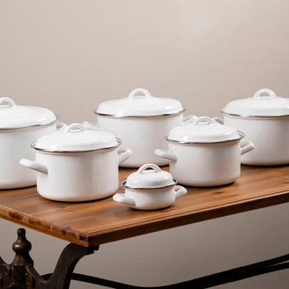 Porter White Enamel 10cm Mini Casserole Dish