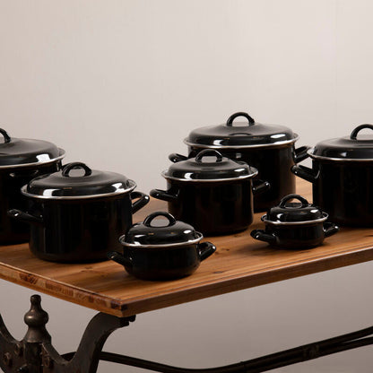 Porter Black Enamel 12cm Casserole Dish