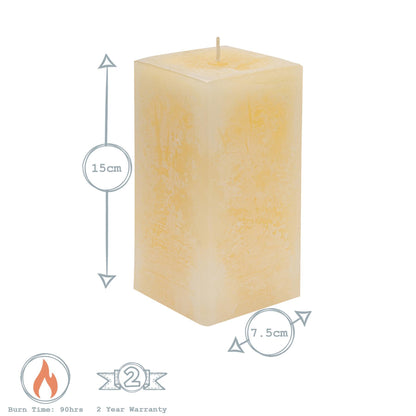 15cm Vanilla Square Pillar Candle