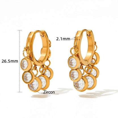 New Zircon Geometric Delicate Earrings Women