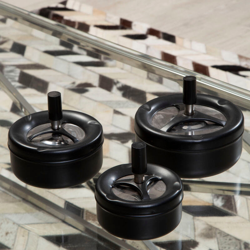 Medium Black Spinning Ashtray