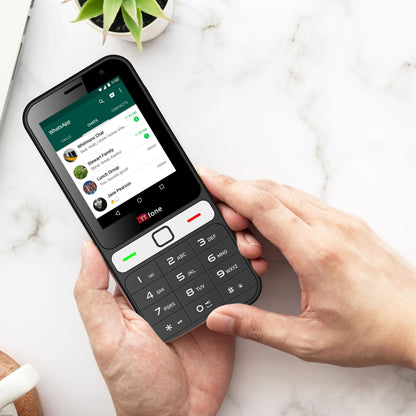 TTfone TT280  Simple 4G Dual SIM Bar Phone with Android, 2.8" Touchscreen, Keypad, 2MP Camera, USB-C - Easy to Use Unlocked Mobile (with USB Cable and EE Sim Card)