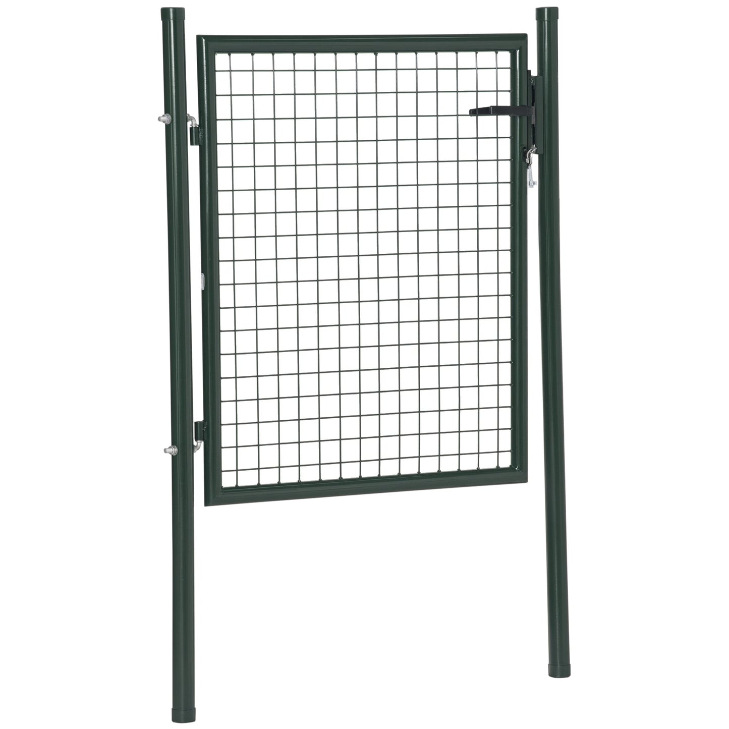 HOMCOM Green Steel Garden Gate with Lock and 3 Keys 97 x 150cm, Green