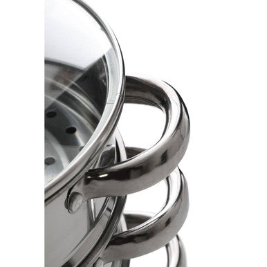 Crosse 3 Tier Stainless Steel Steamer with Glass Lid