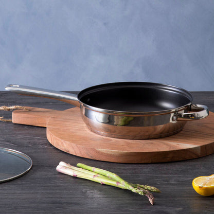 Crosse 24cm Stainless Steel Non Stick Frypan With Glass Lid