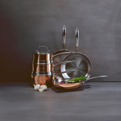 Minerva Copper Finish 16cm Saucepan with Lid