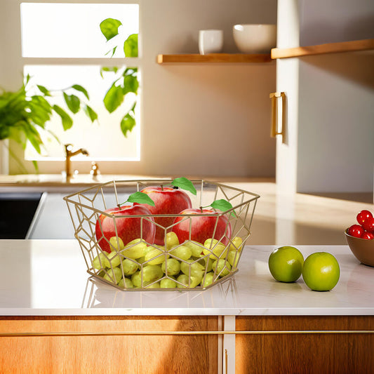 Vertex Contour Matte Gold Fruit Basket
