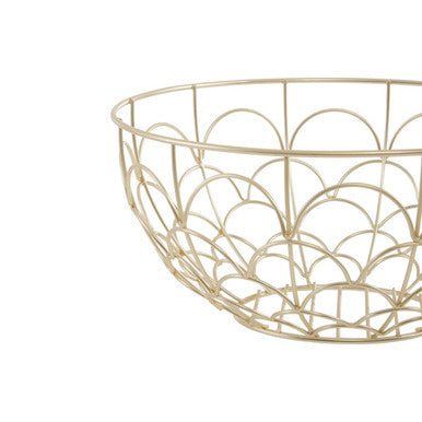 Deco Matte Gold Fruit Basket | Vertex
