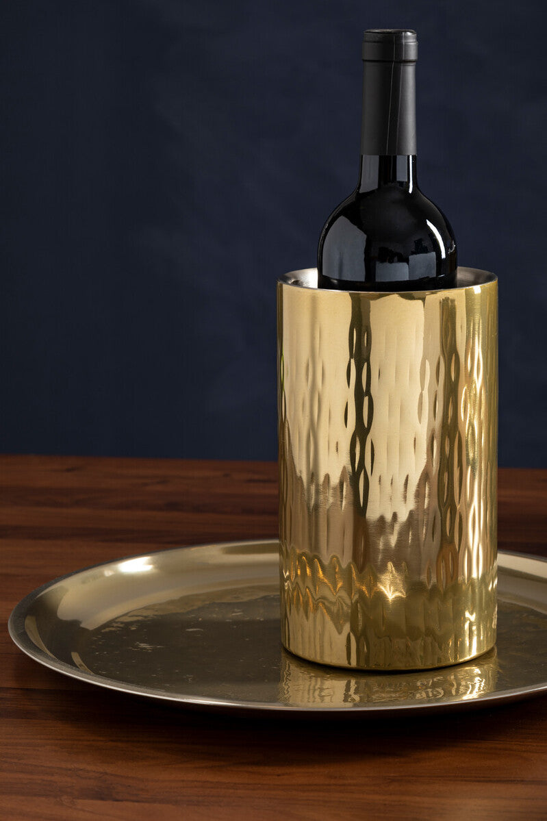 Mixology Hammered Brass Wine Cooler