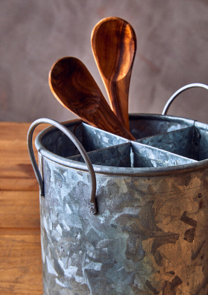 Drummond Four Section Galvanised Steel Cutlery Holder