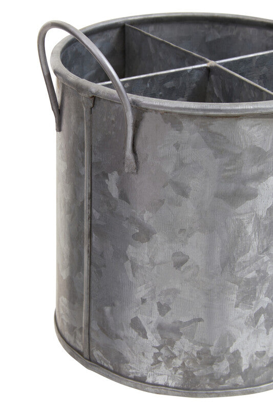 Drummond Four Section Galvanised Steel Cutlery Holder