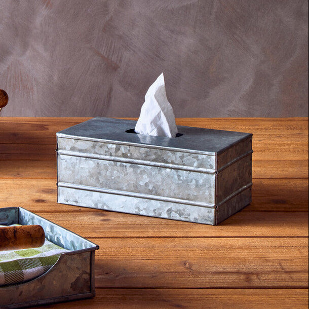 Drummond Rectangular Galvanised Steel Tissue Box