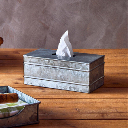Drummond Rectangular Galvanised Steel Tissue Box